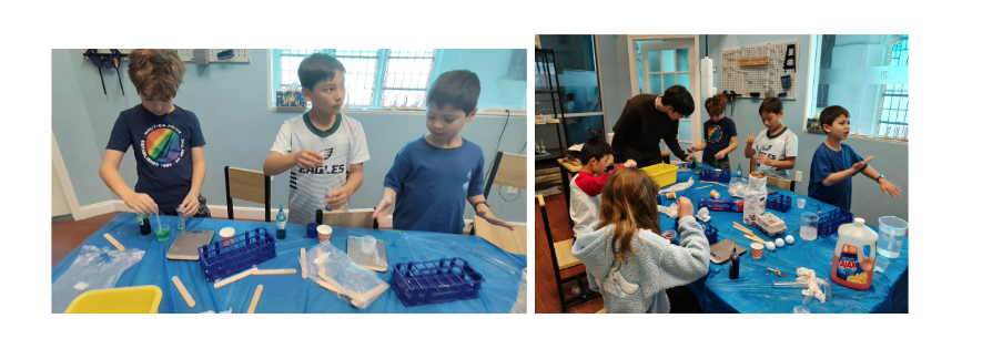 The Rainbow Lab activity with colored sugar water solutions